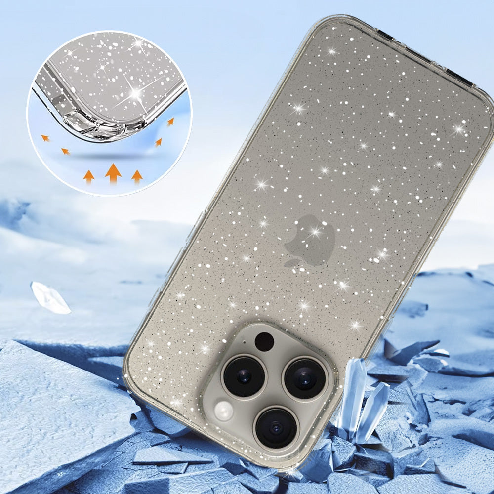 Калъф силикон –  Crystal Блестящ – iPhone 13 Pro – Сребрист