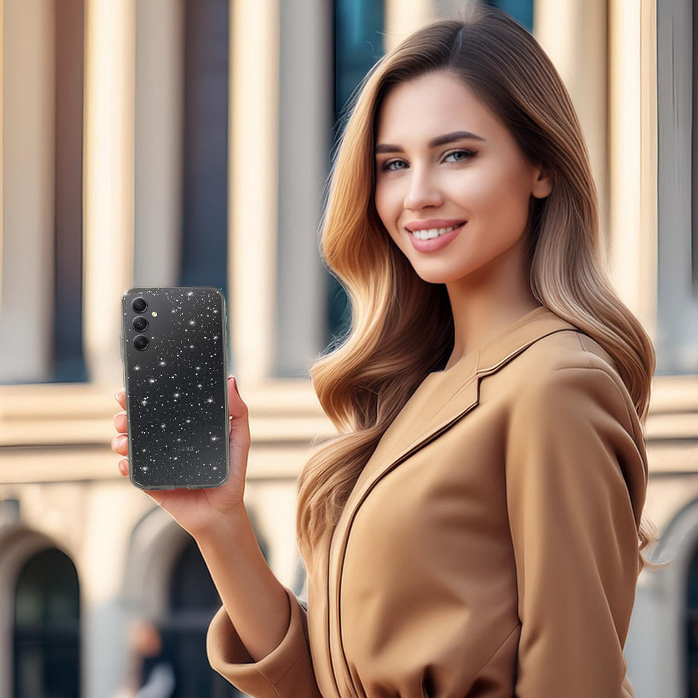 Калъф силикон –  Crystal Блестящ – Samsung Galaxy A34 5G – Сребрист