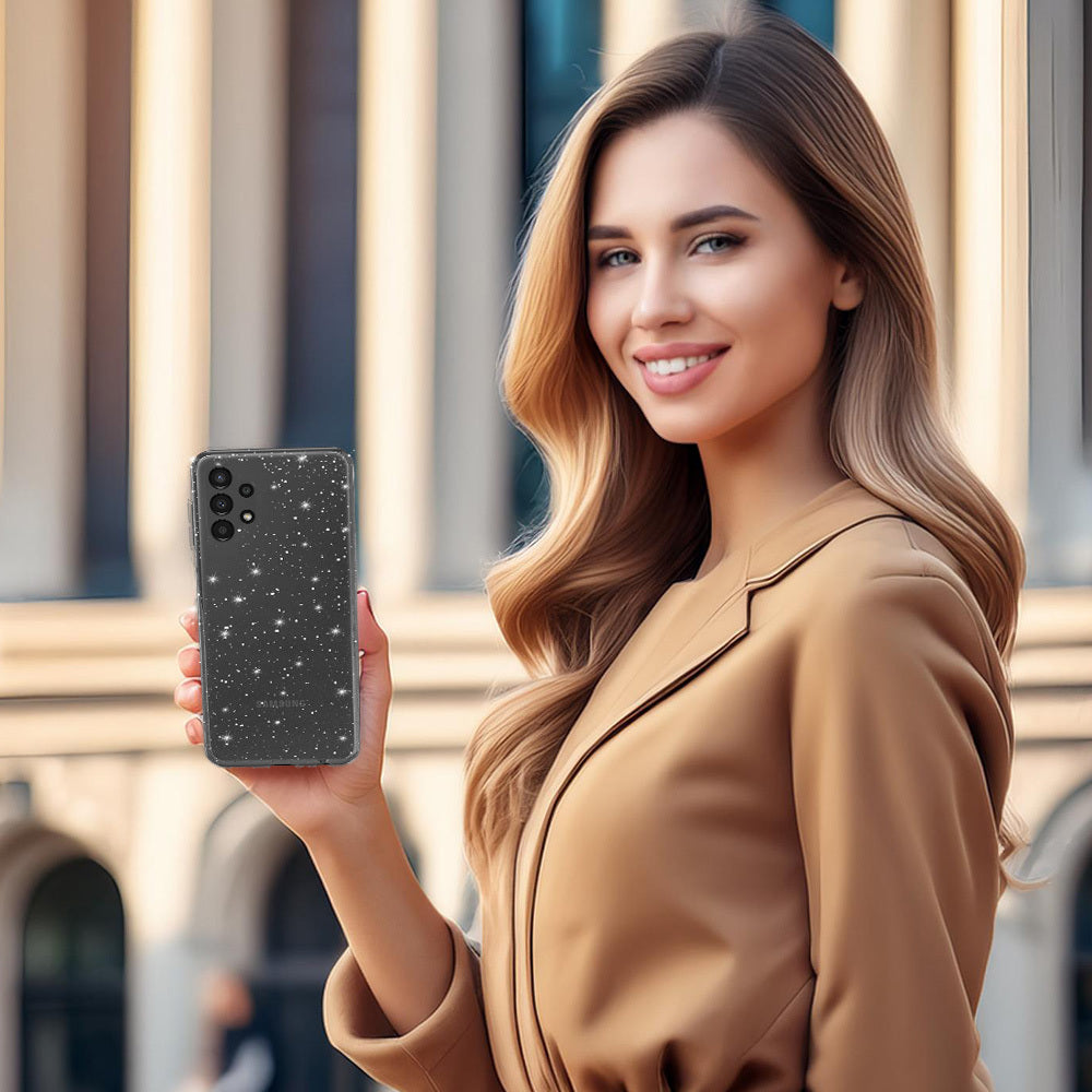 Калъф силикон –  Crystal Блестящ – Samsung Galaxy A13 4G – Сребрист