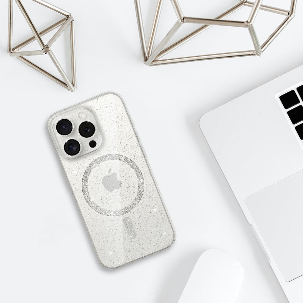 Калъф силикон – Блестящ MagSafe – Samsung Galaxy S23 Ultra – Прозрачен