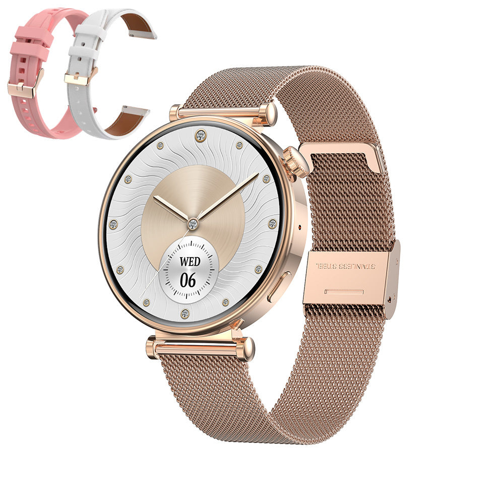 Blavec – Smartwatch W17 Amber HD AMOLED Voice Call (SWW17 RG) Розов + 2 paski – Златист