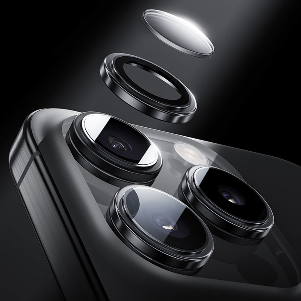 Benks – Закален Стъклен протектор камери– Glass Warrior Lens Protector (2 обектива ) – iPhone 16/16 Plus – Черен