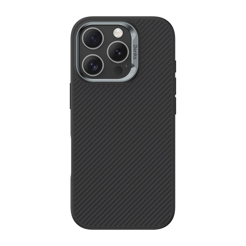 Benks – Калъф Magnetic Armor Pro Kevlar Metal Frame 600D – iPhone 16 Pro Max – Черен