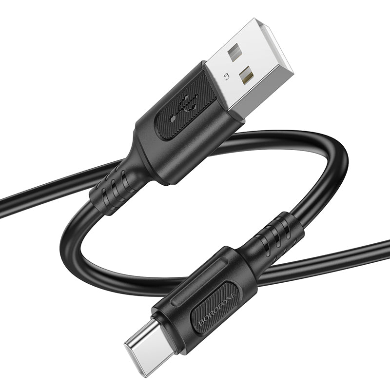 Borofone – Kабел  BX111 Feliz–Usb-А към Type-C 3A 1m. – Черен
