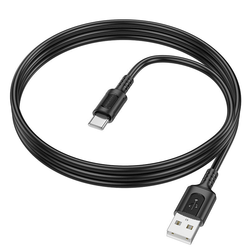Borofone – Kабел  BX111 Feliz–Usb-А към Type-C 3A 1m. – Черен
