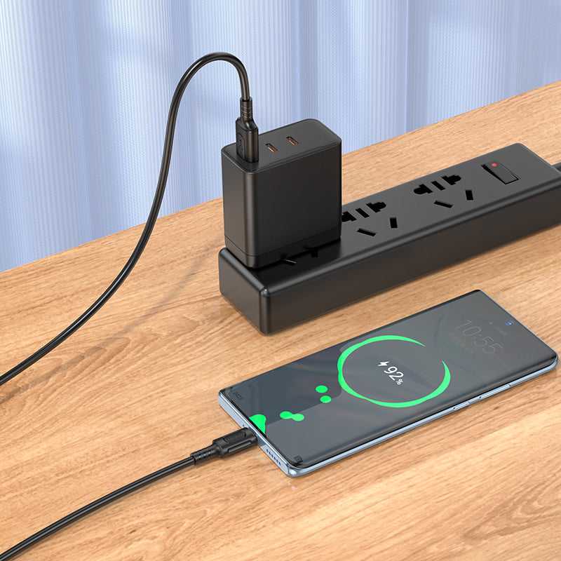 Borofone – Kабел  BX111 Feliz–Usb-А към Type-C 3A 1m. – Черен