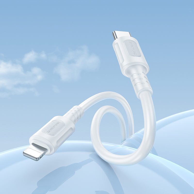 Borofone – Kабел BX111 Feliz – Type C към Lightning - PD 27W 1m. – Бял