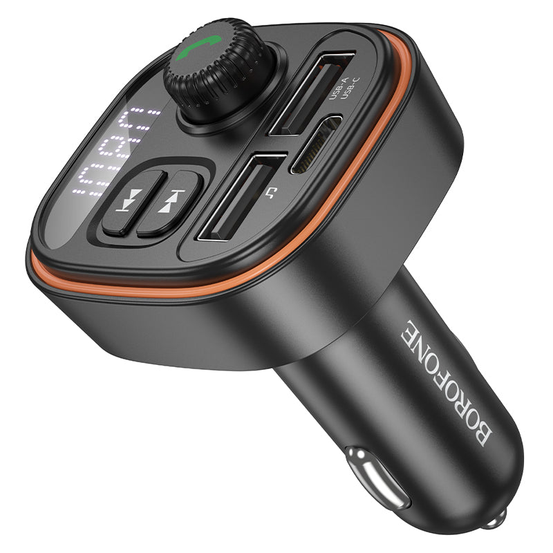 Borofone – Bluetooth FM Автомобилен трансмитер – Bc59 Heroic – Mp3–Bluetooth –2XUsb + Type-C – Черен