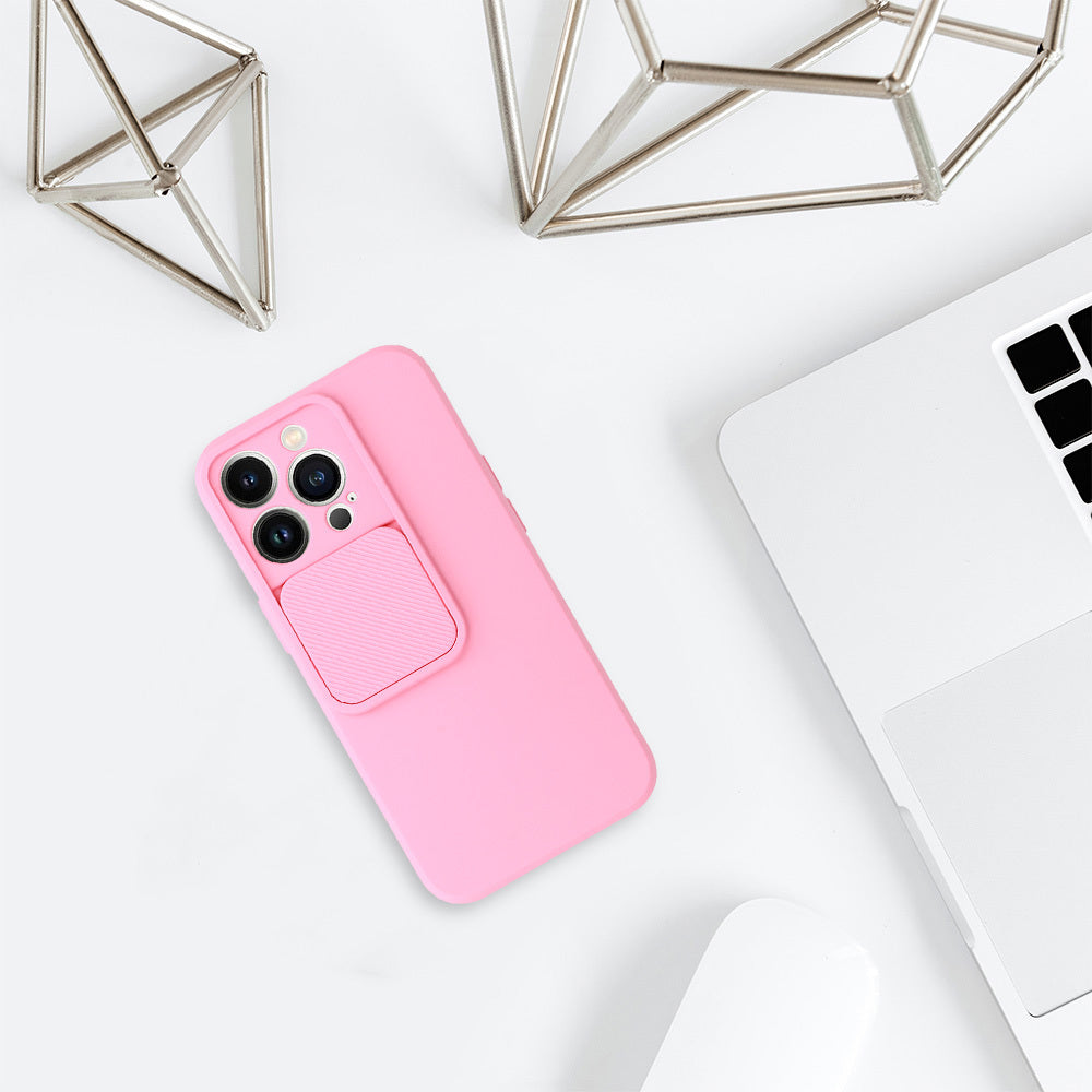 Калъф силикон –  Camshield Soft – iPhone 13 Pro – Светло розов
