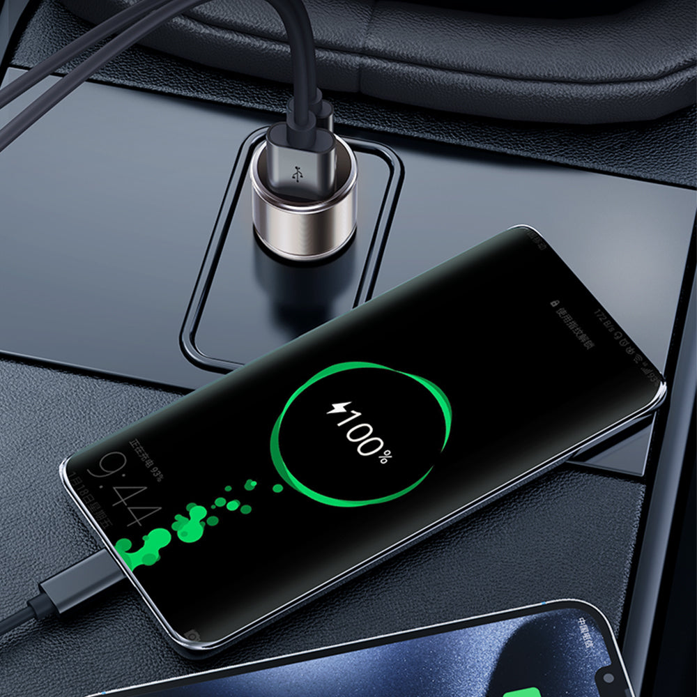 Rock – Заряден адаптер – закола – H20 USB + Type-C 15W 3A – Тъмно сив