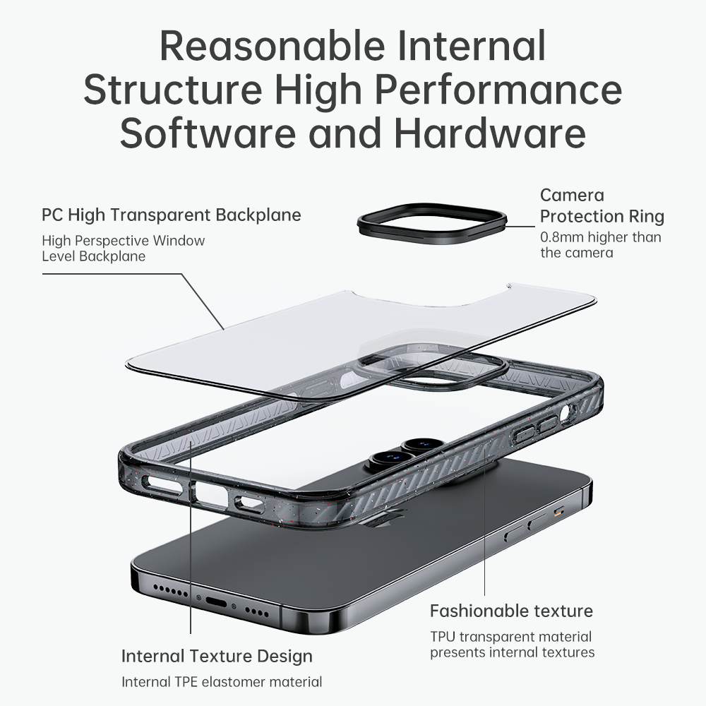 Rock – Калъф Crystal Shield Series – iPhone 14 Pro – Прозрачен-Черен
