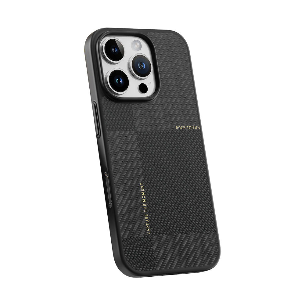 Rock – Ultra Thin Aramid Fiber Kevlar 600D – iPhone 16 Pro – Черен