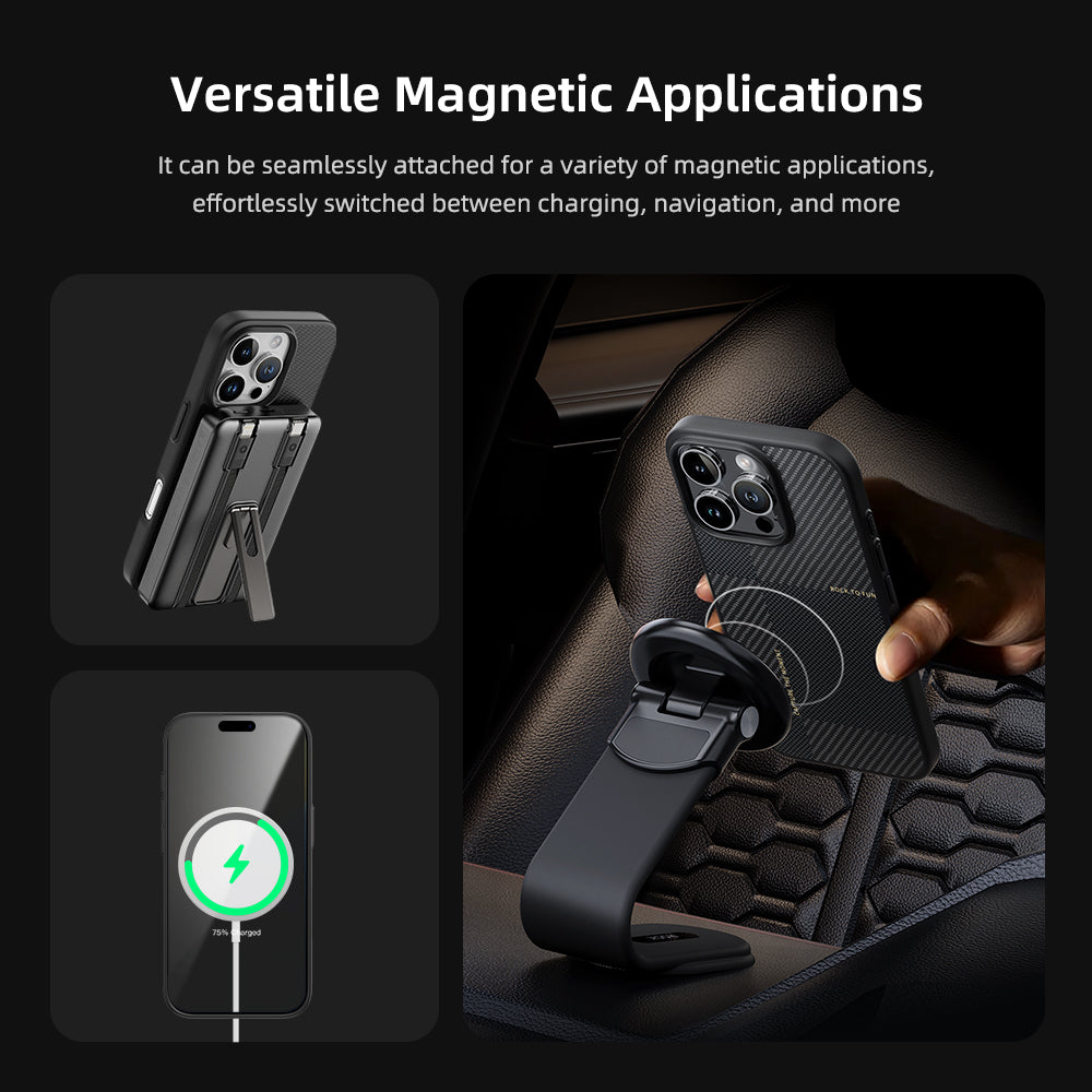 Rock – Ultra Thin Aramid Fiber Kevlar 600D – iPhone 16 Pro Max – Черен