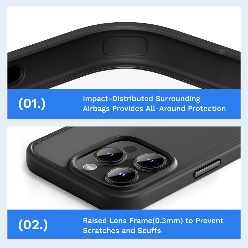 Rock – Guard Series – iPhone 16 Pro – Прозрачен-Черен