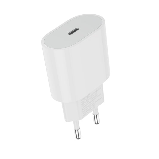 Rock – Заряден адаптер – T18 Sugar Cube Series – GaN Type-C QC 3.0 PD 20W z – Кабел Type-C→Lightning – Бяло