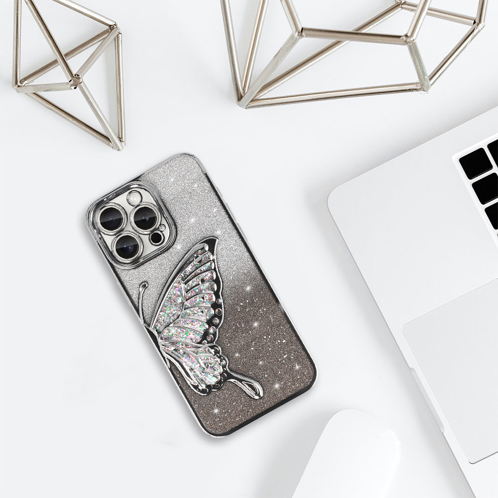 Калъф – Tel Protect Butterfly Water – iPhone 14 – Сребрист