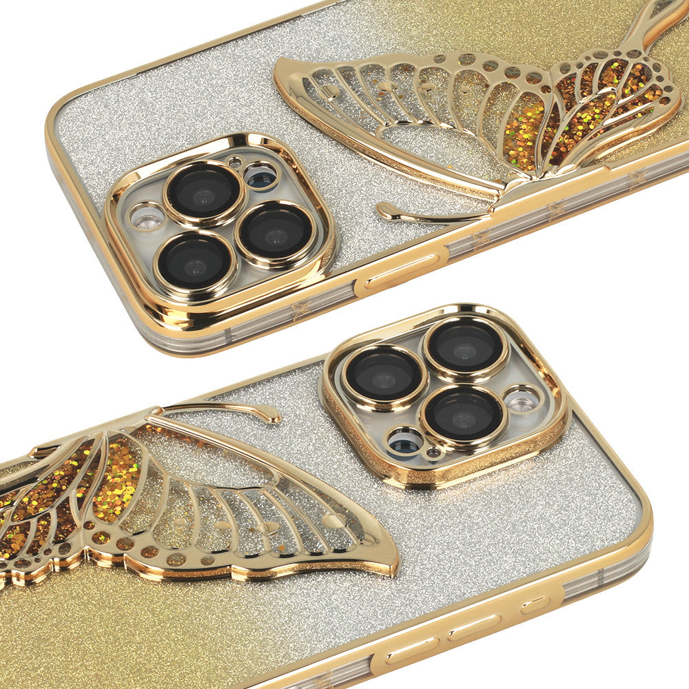 Калъф – Tel Protect Butterfly Water – iPhone 14 – Златист