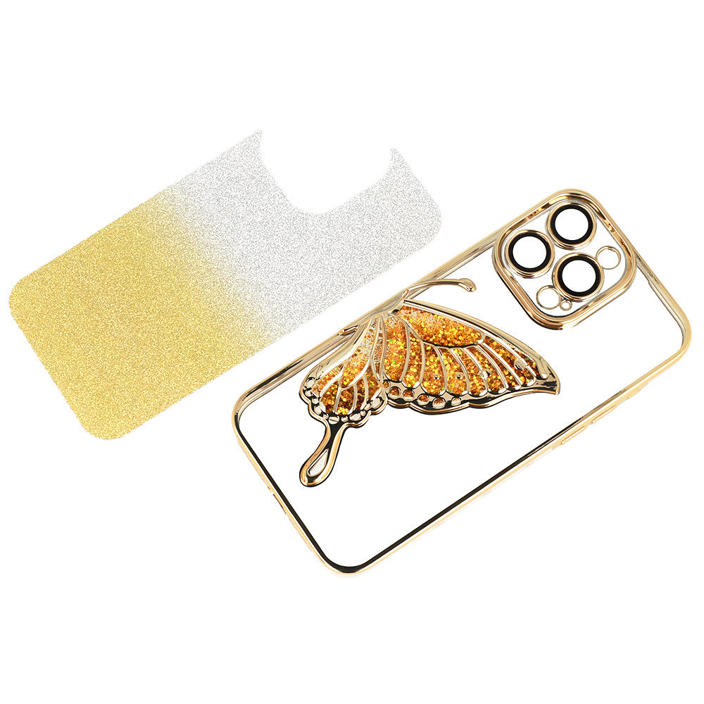 Калъф – Tel Protect Butterfly Water – iPhone 15 Pro – Златист