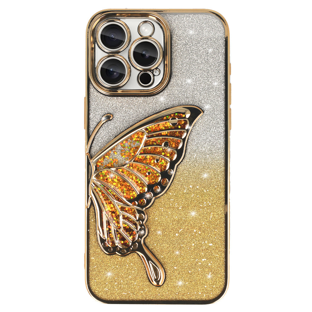 Калъф – Tel Protect Butterfly Water – iPhone 16 Pro – Златист
