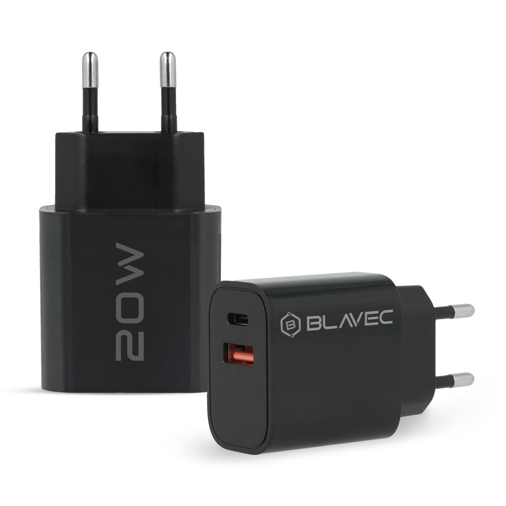 Blavec – Заряден адаптер – BC2 USB + Type-C QC 3.0 PD 20W (TCBC2 UCB20) – Черено