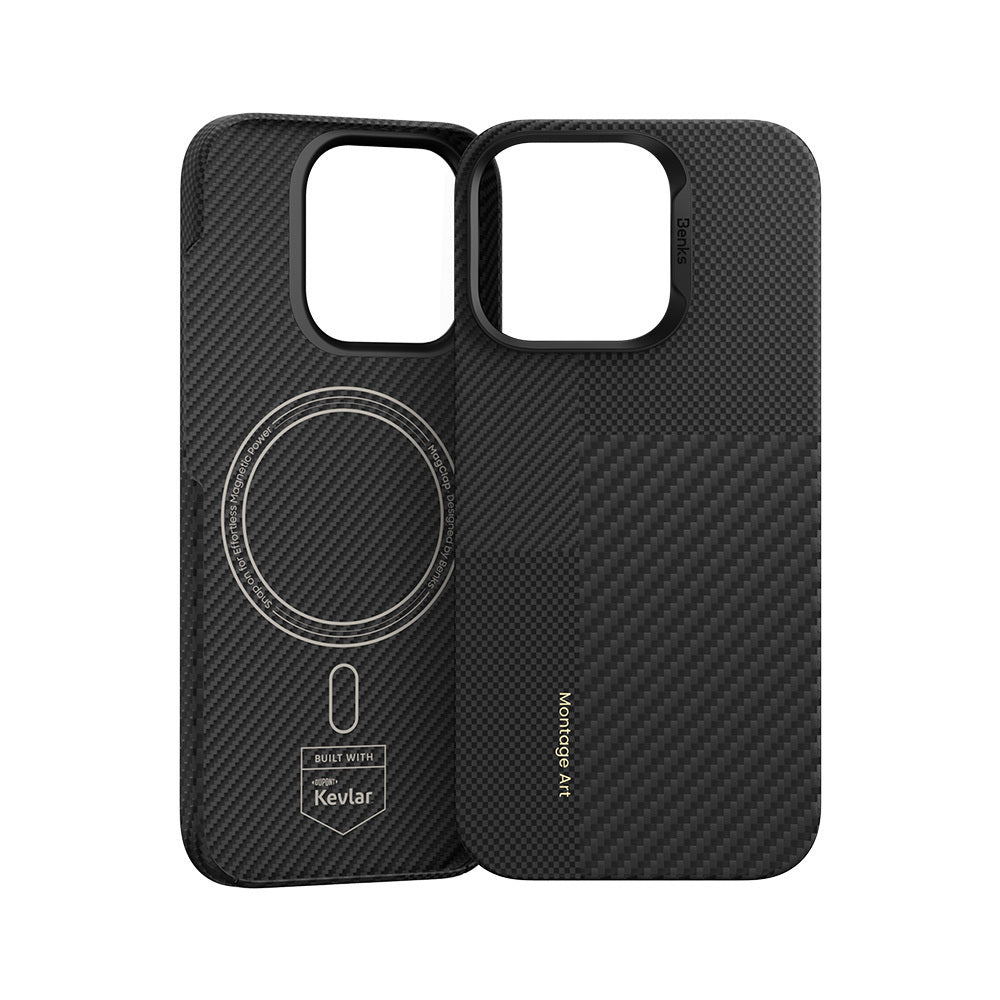 Benks – Калъф Montage Magnetic Armor Air Kevlar Pc Frame 600D+1500D (Mb66) – iPhone 16 Pro Max – Черен