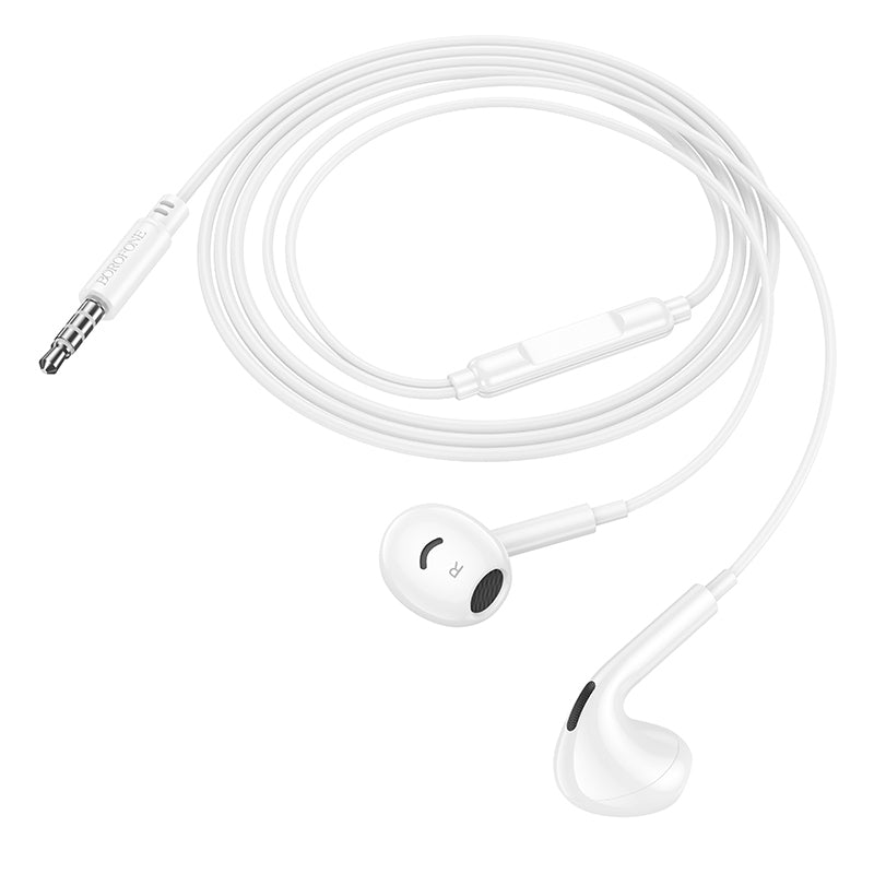 Borofone – Слушалки с кабел и микрофон – BM96 Brilliant – Бял