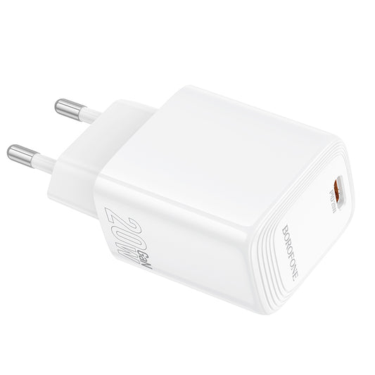 Borofone – Заряден адаптер – BN26 Fuente Type-C PD 20W – Бял