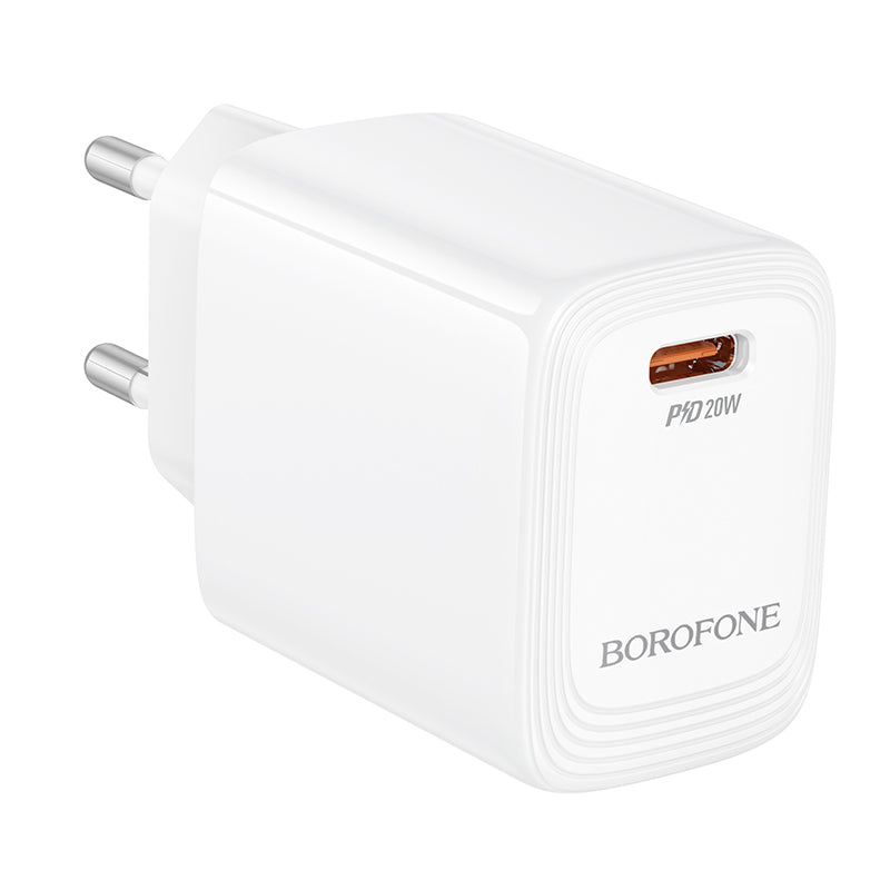 Borofone – Заряден адаптер – BN26 Fuente Type-C PD 20W – Бял