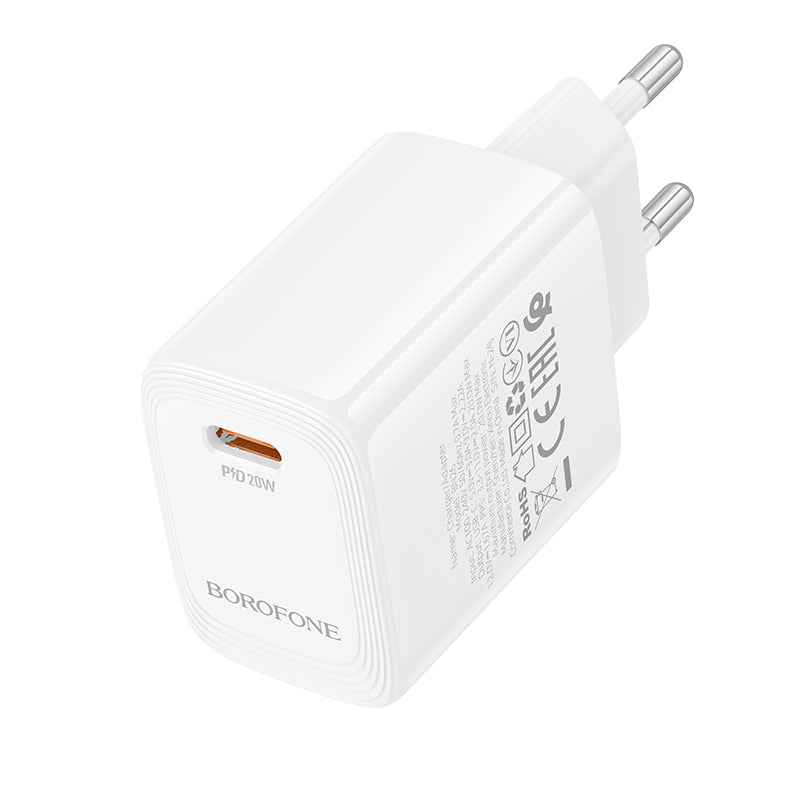 Borofone – Заряден адаптер – BN26 Fuente Type-C PD 20W – Бял