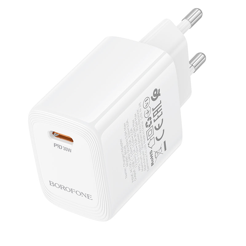 Borofone – Заряден адаптер – BN28 Fuente Type-C PD 30W – Бял
