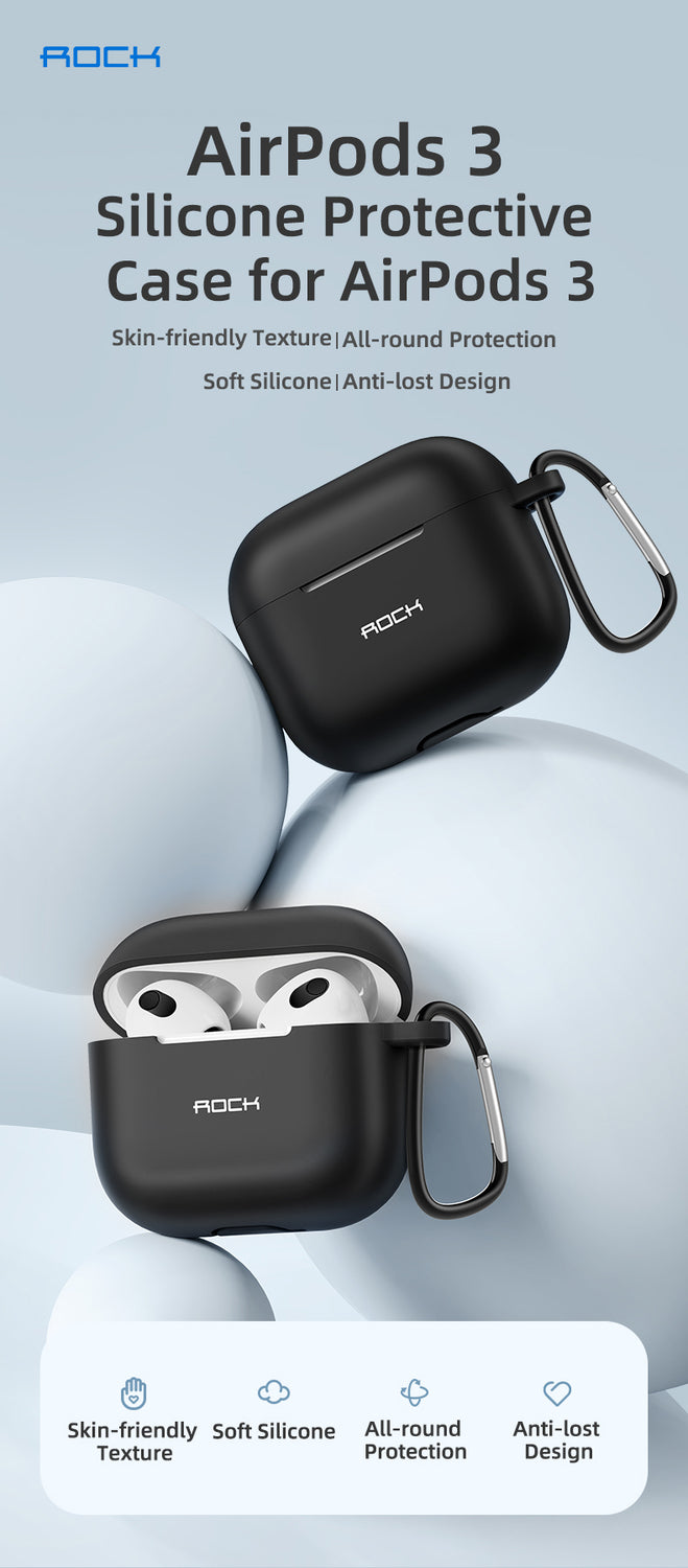 Rock – Калъф силикон Airpods 3 – Черен
