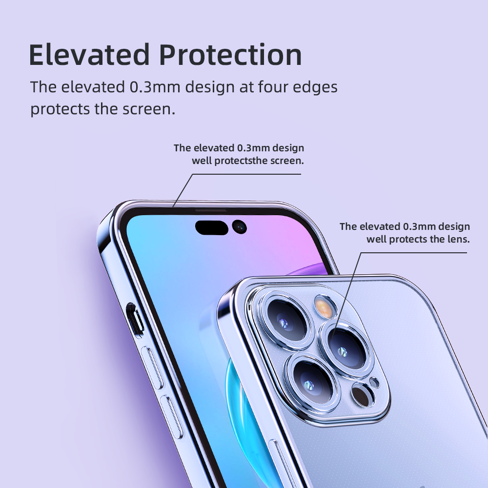 Rock – Калъф Electroplating Series Черен – iPhone 14 Pro – Прозрачен