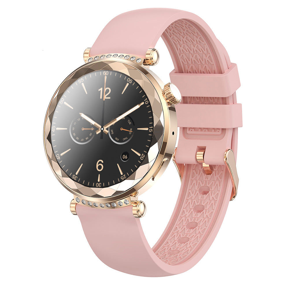 Blavec – Smartwatch W19 Liana HD AMOLED Voice Call (SWW19 RG) Розов + 2 paski – Златист
