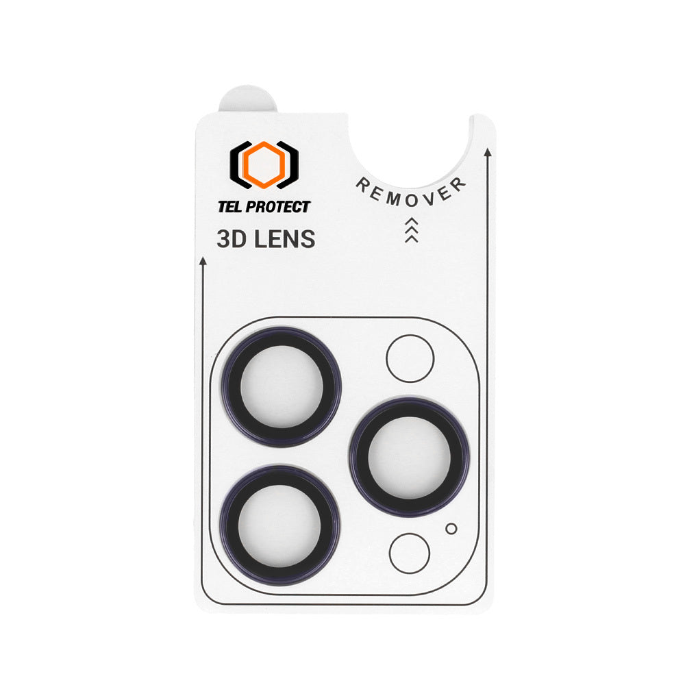 Закален Стъклен протектор – Tel Protect 3D Lens камери ( 3 обектива) – iPhone 14 Pro/14 Pro Max – Лилав