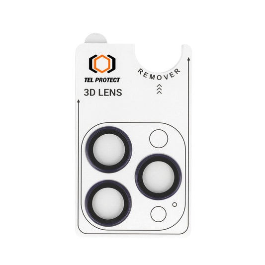 Закален Стъклен протектор – Tel Protect 3D Lens камери ( 3 обектива) – iPhone 14 Pro/14 Pro Max – Лилав
