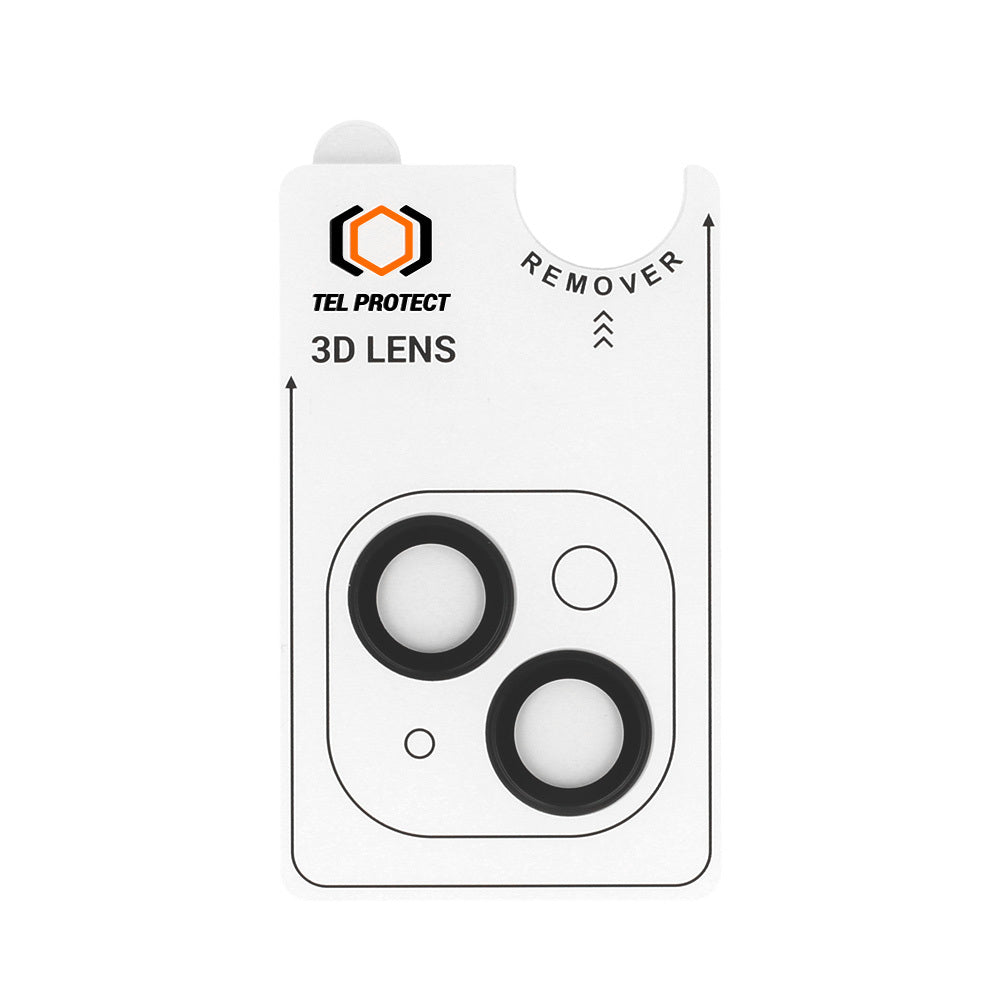 Закален Стъклен протектор – Tel Protect 3D Lens камери ( 2 обектива) – iPhone 15/15 Plus – Черен