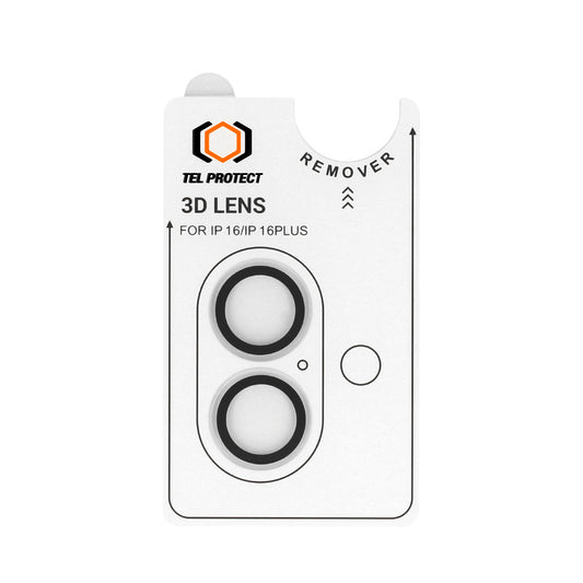 Закален Стъклен протектор – Tel Protect 3D Lens камери ( 2 обектива) – iPhone 16/16 Plus – Прозрачен