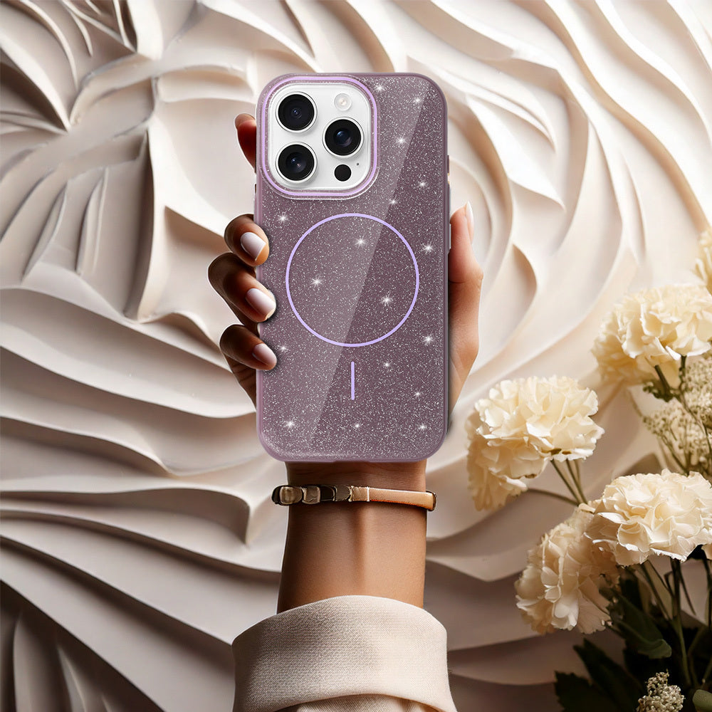 Калъф силикон – MagSafe Slim Shiny – iPhone 13 – Лилав