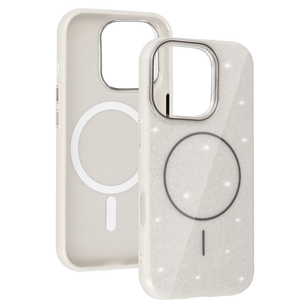 Калъф силикон – MagSafe Slim Shiny – iPhone 16 Pro Max – Сребрист
