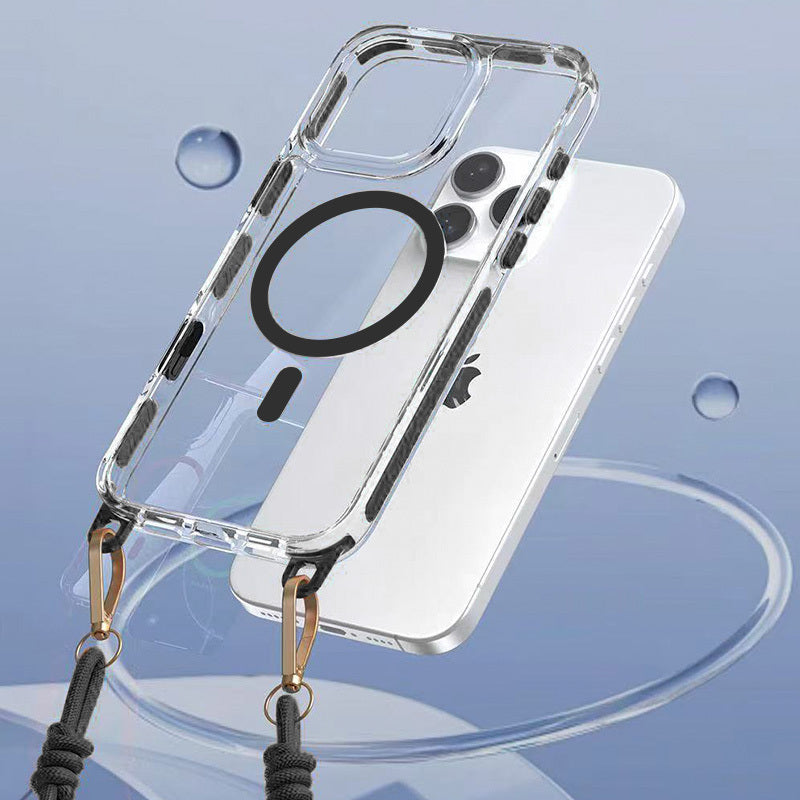 Калъф – Tel Protect Strap Case – iPhone 13/14 – Прозрачен-Черно