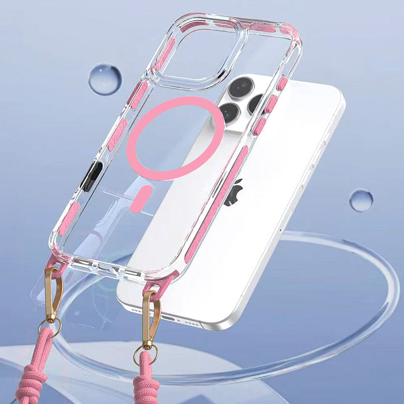 Калъф – Tel Protect Strap Case – iPhone 15 Pro – Прозречен-Розов