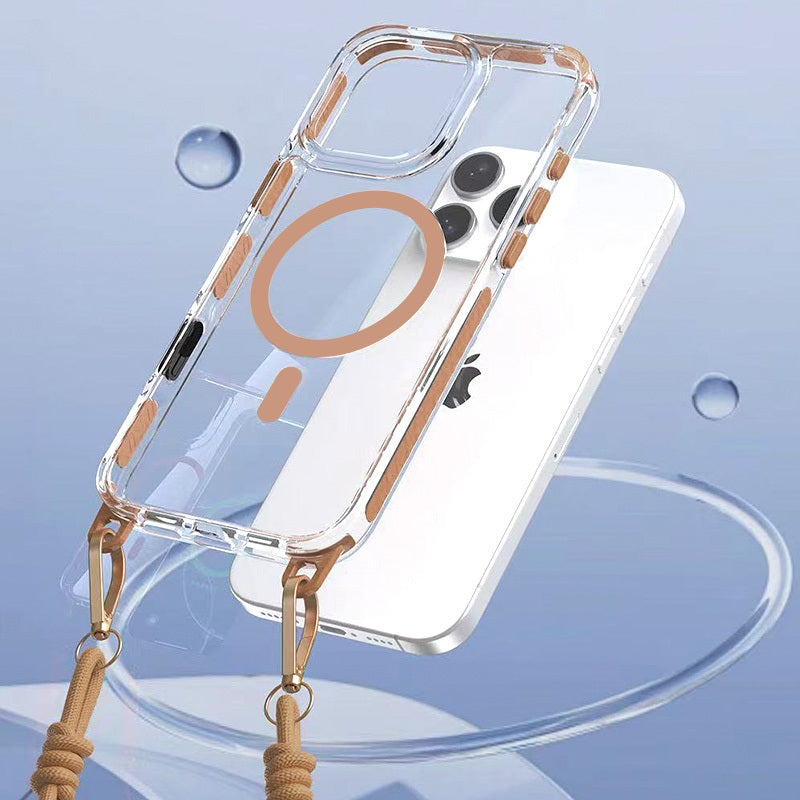 Калъф – Tel Protect Strap Clear – iPhone 15 Pro – Прозрачен-Златист