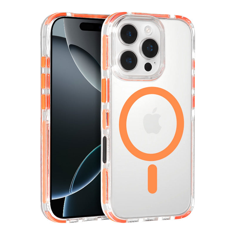 Калъф – Tel Protect Strap Clear – iPhone 16 Pro – Прозрачен-Оранжево