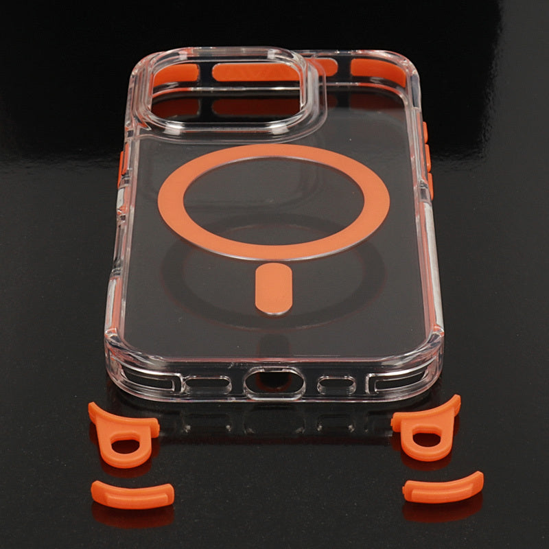 Калъф – Tel Protect Strap Clear – iPhone 16 Pro – Прозрачен-Оранжево