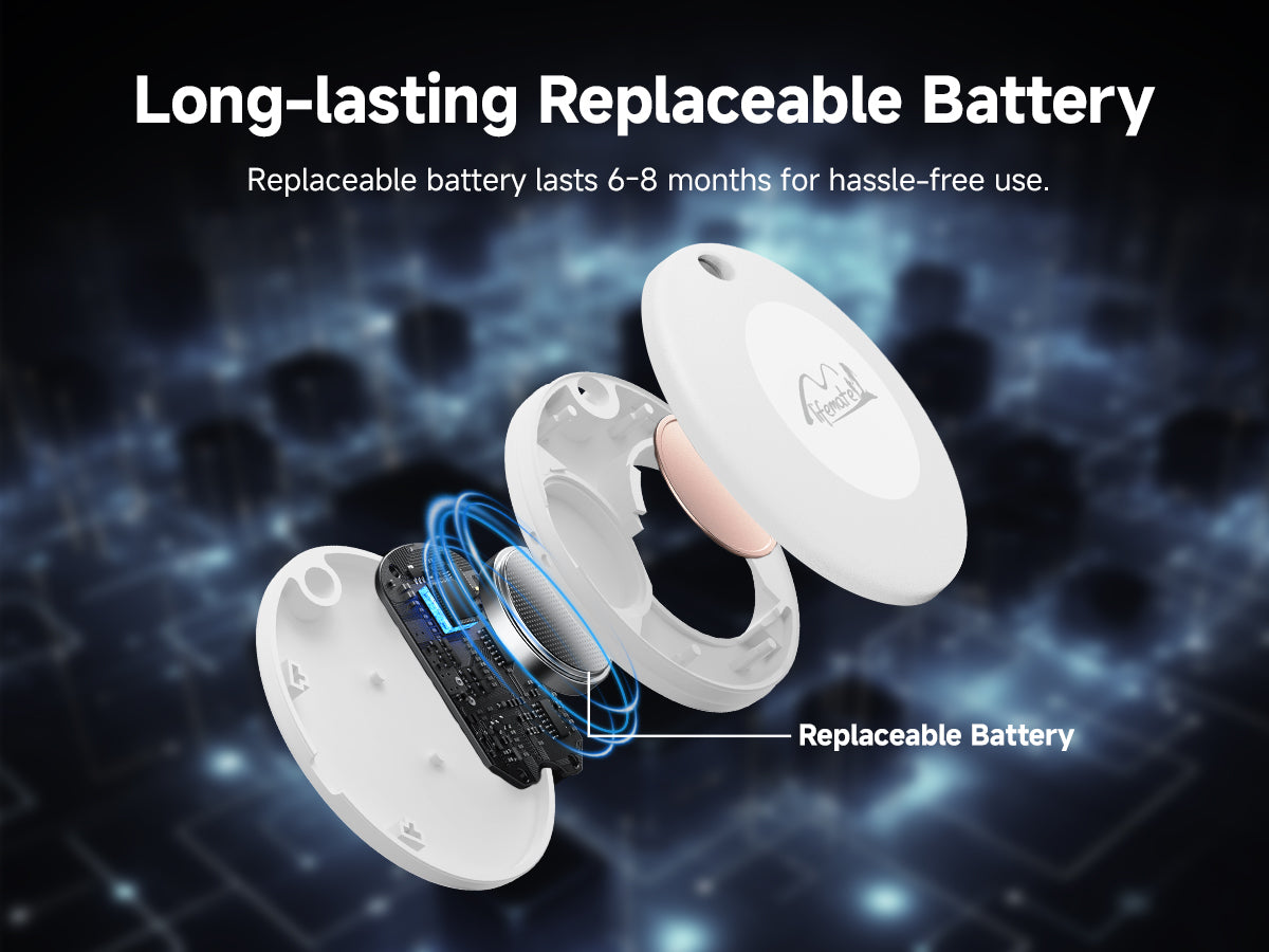 LifeMate – GPS Bluetooth LifeTag Tracker HD P16 3 – тракер против изгубване → Apple Find my – Бял