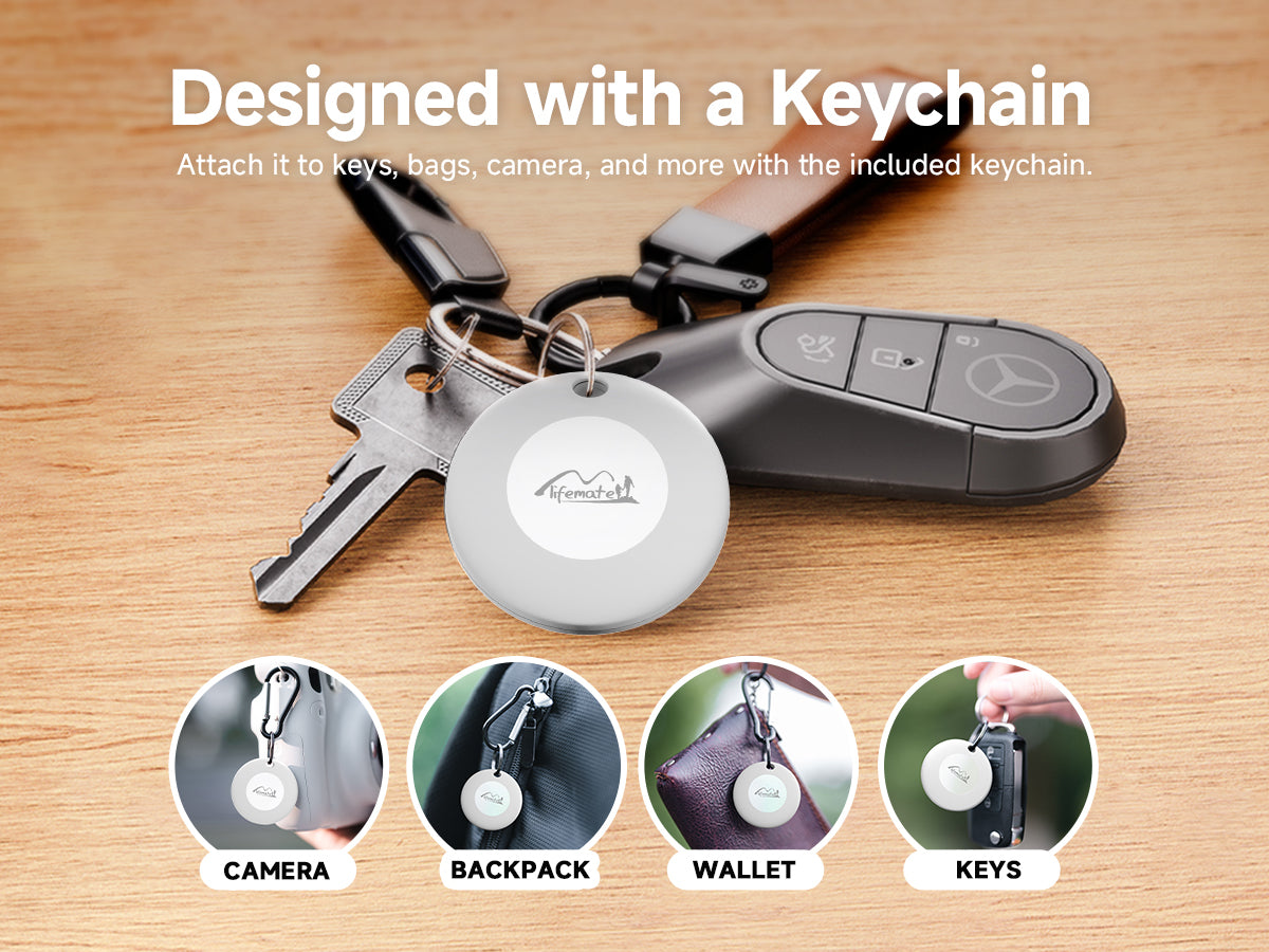 LifeMate – GPS Bluetooth LifeTag Tracker HD P16 3 – тракер против изгубване → Apple Find my – Бял