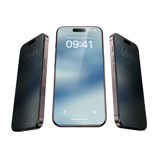 Benks – Закален Стъклен протектор – Air Shield Privacy Glass – iPhone 17/16 Pro – Черен