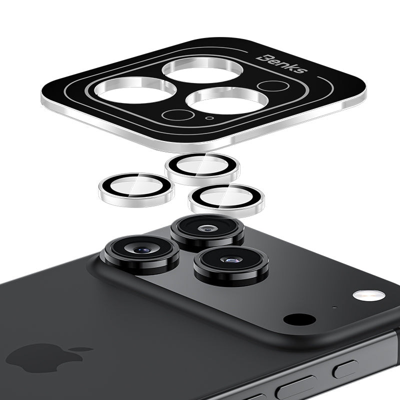 Benks – Закален Стъклен протектор камери – Glass Warrior Lens Protector (3 обектива ) – iPhone 17 Pro/17 Pro Max – Прозрачен