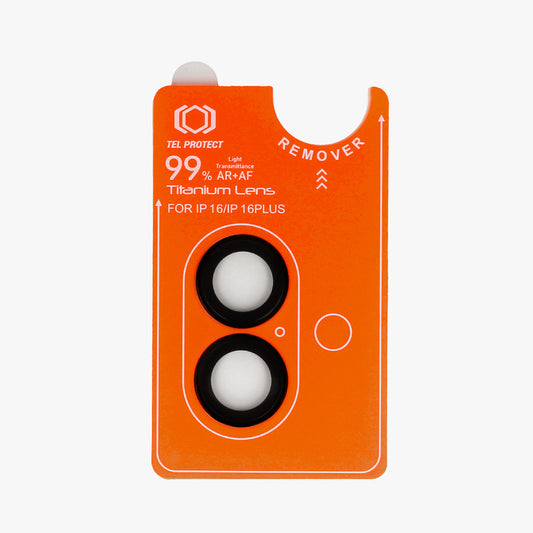 Закален Стъклен протектор – Tel Protect Titanium Lens 99% AR – за камерите (2 обектива)– iPhone 17 – Черен