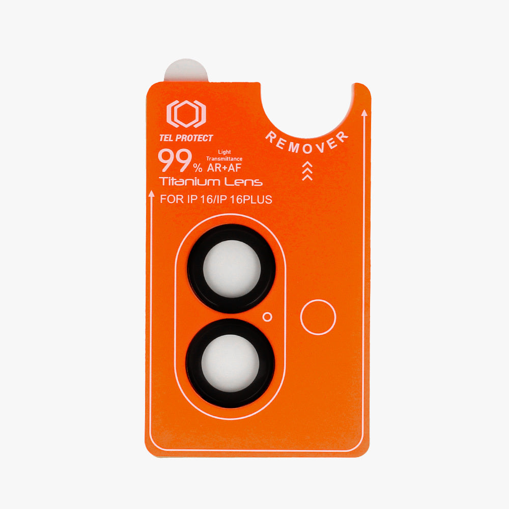 Закален Стъклен протектор – Tel Protect Titanium Lens 99% AR – за камерите (2 обектива)– iPhone 17 – Черен